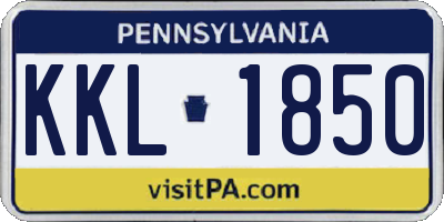PA license plate KKL1850
