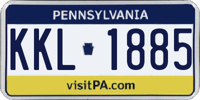PA license plate KKL1885