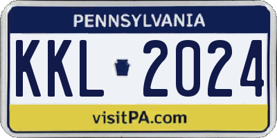 PA license plate KKL2024