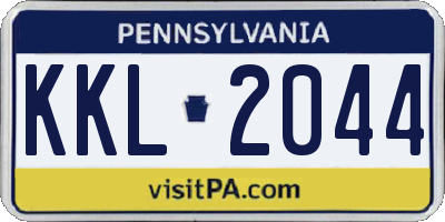 PA license plate KKL2044
