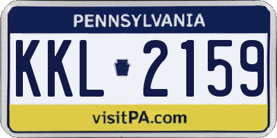 PA license plate KKL2159