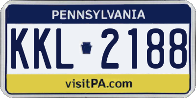 PA license plate KKL2188