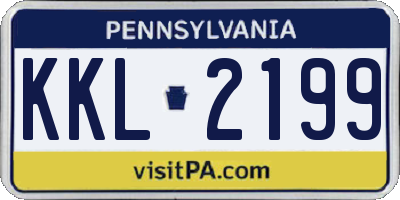 PA license plate KKL2199