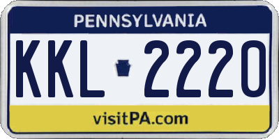 PA license plate KKL2220