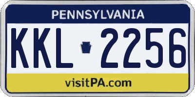 PA license plate KKL2256