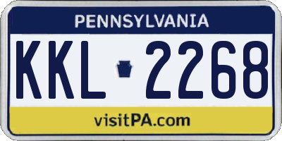 PA license plate KKL2268
