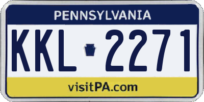 PA license plate KKL2271