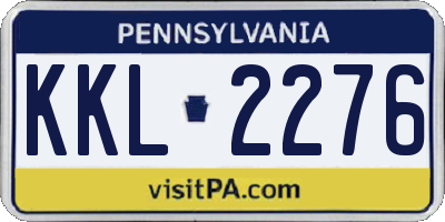 PA license plate KKL2276