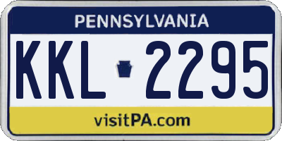 PA license plate KKL2295