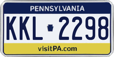 PA license plate KKL2298