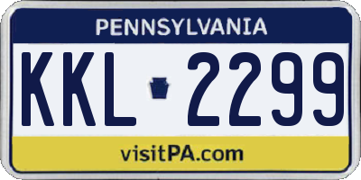 PA license plate KKL2299