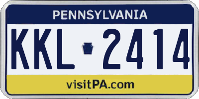 PA license plate KKL2414