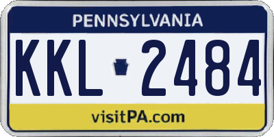 PA license plate KKL2484