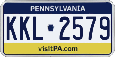 PA license plate KKL2579