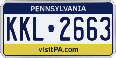 PA license plate KKL2663