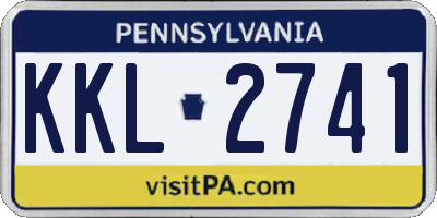 PA license plate KKL2741