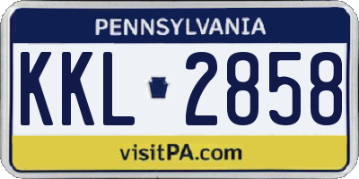 PA license plate KKL2858