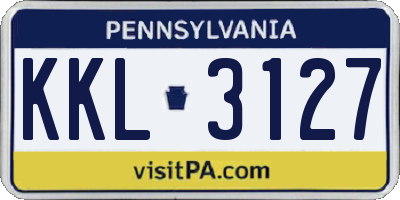 PA license plate KKL3127