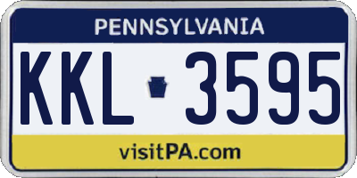 PA license plate KKL3595