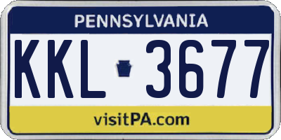 PA license plate KKL3677