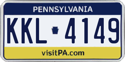 PA license plate KKL4149