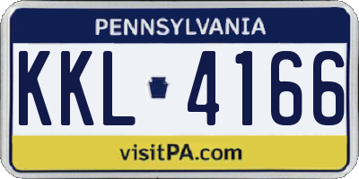 PA license plate KKL4166