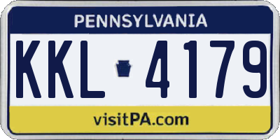 PA license plate KKL4179