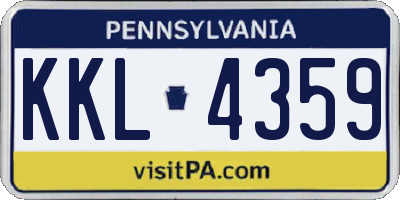 PA license plate KKL4359