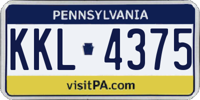 PA license plate KKL4375