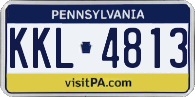PA license plate KKL4813