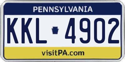 PA license plate KKL4902