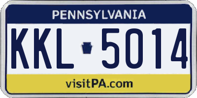 PA license plate KKL5014