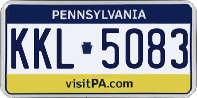 PA license plate KKL5083