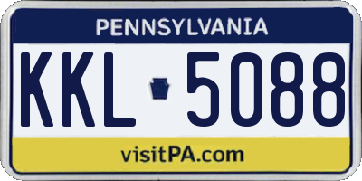PA license plate KKL5088