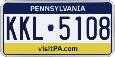 PA license plate KKL5108