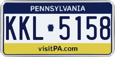 PA license plate KKL5158