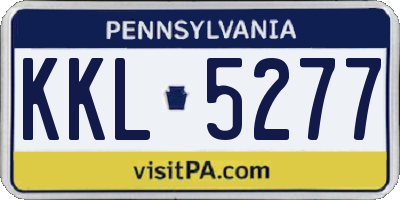 PA license plate KKL5277