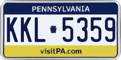 PA license plate KKL5359