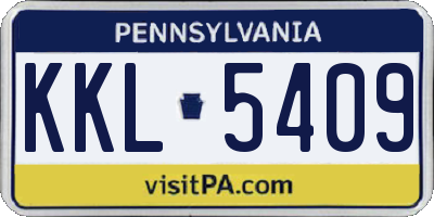 PA license plate KKL5409