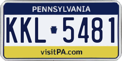 PA license plate KKL5481