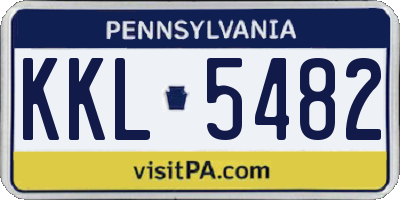 PA license plate KKL5482