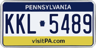 PA license plate KKL5489