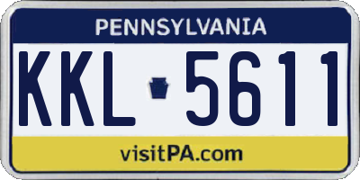 PA license plate KKL5611