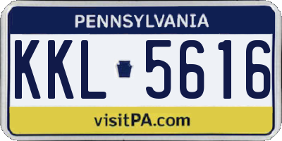 PA license plate KKL5616