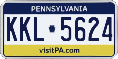 PA license plate KKL5624