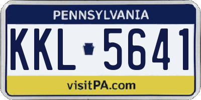 PA license plate KKL5641