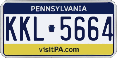 PA license plate KKL5664