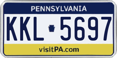 PA license plate KKL5697