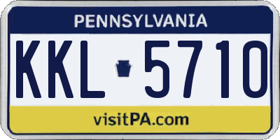 PA license plate KKL5710