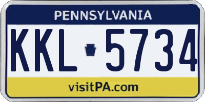 PA license plate KKL5734